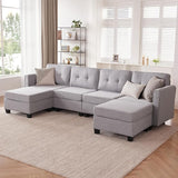 Modular Sectional Couch Sofa, Convertible U Shaped Couch with Storage Ottomans,