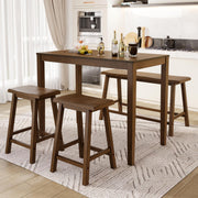 Counter Height Dining Set for 4 - Rustic Farmhouse Table with Bench