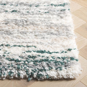 SAFAVIEH Fontana Shag Collection Area Rug - 10' x 14', Ivory & Green, Modern Design, Non-Shedding & Easy Care, 2-inch Thick, Ideal for The Living Room, Dining, Bedroom (FNT842C)