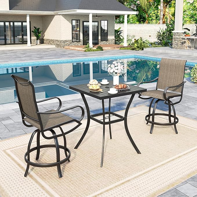 Outdoor Bar Set, Patio Bar Table and Chairs Set