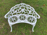 Patio Balcony Bench Double Seat, Anti-Rust Cast Aluminum Patio Garden Bench