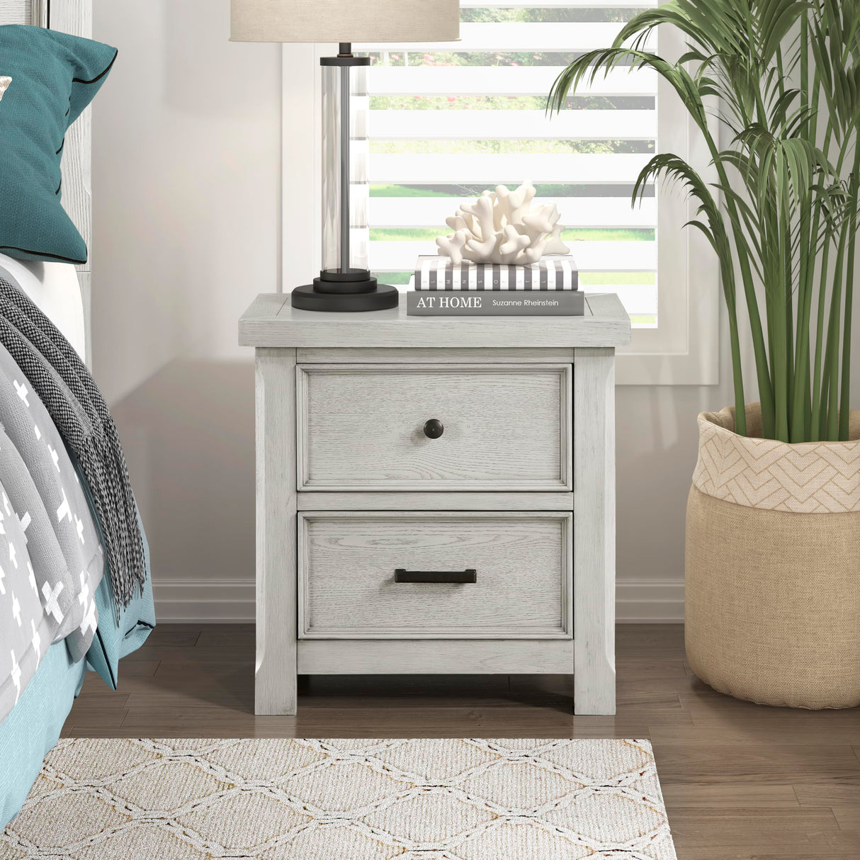 Lise 2-Drawer Nightstand, Antique White