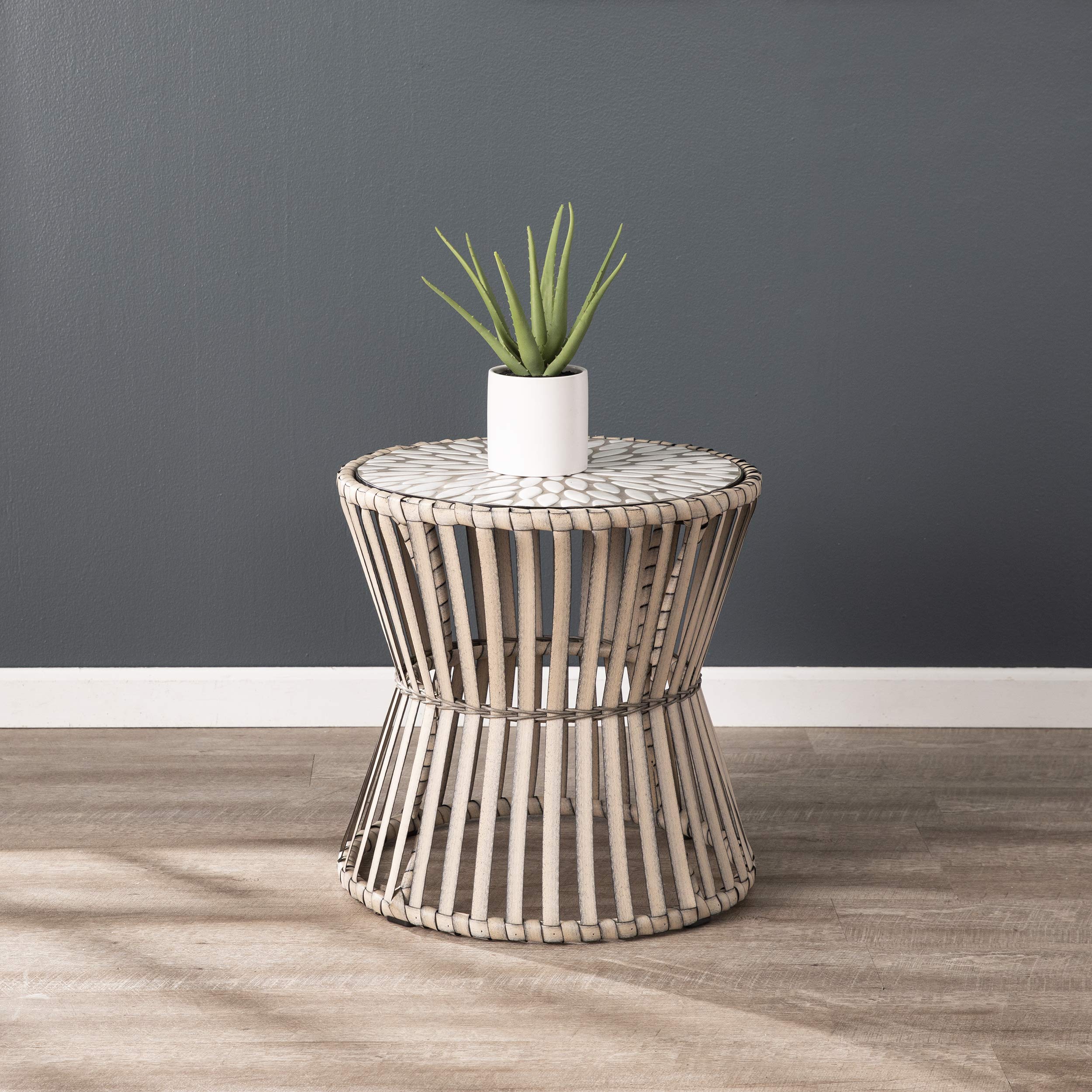 Melilani Round Outdoor Side Table, Natural