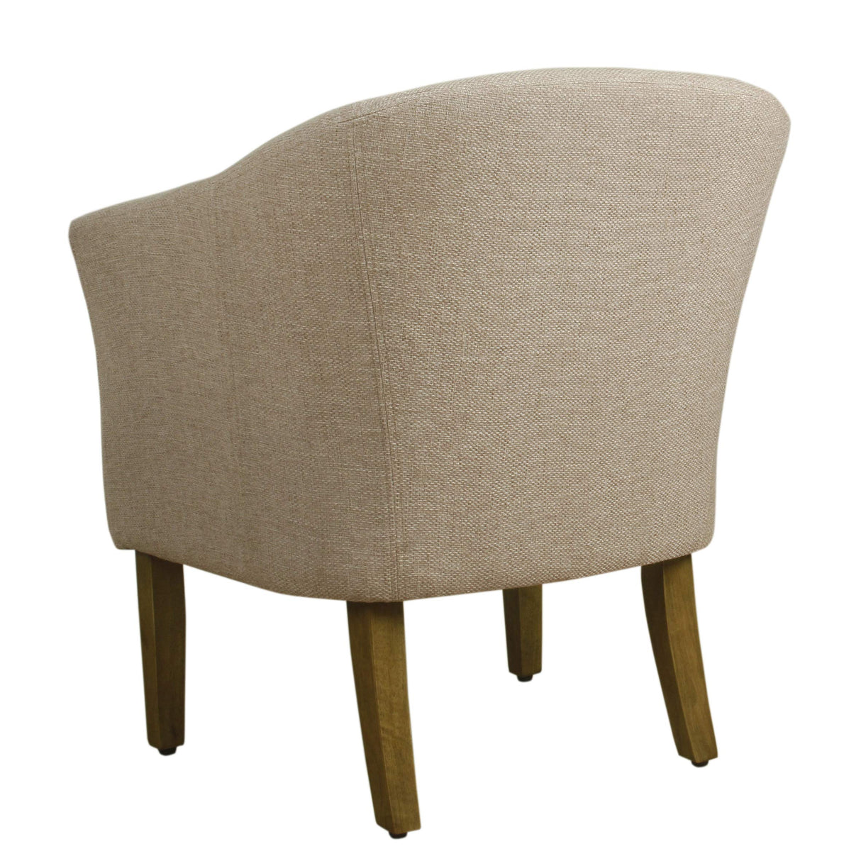 Modern Barrel Accent Chair, Flax Brown