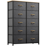 10-Drawer Dresser, Fabric Storage Tower, Tall Dresser for Living Room, Hallway, Closets,