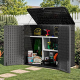 Outdoor Storage Shed w/o Shelf, 30 cu ft Horizontal Storage Shed Outdoor