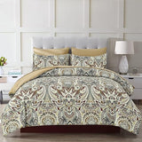 Blue Comforter Set  Damask Pattern Bed in a Bag Boho Paisley Bedding