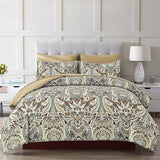 Boho Comforter Set King, 7 Pieces Bed in a Bag Comforter Boho Paisley Pattern Bedding