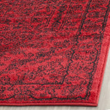 Adirondack Collection Area Rug - 6' x 9', Red & Black, Oriental Medallion Design,