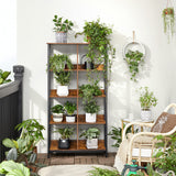 Industrial 8-Compartment Bookshelf, 4-Tier Bookcase with 8 Open Slots, Display Storage Rack, for Office, Living Room, Bedroom, 31.5 x 13 x 58.7 Inches, Rustic Brown and Black ULLS105B01