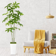 Aritificial Umbrella Schefflera Tree - 6Ft Tall Fake Plant with Realistic Leaves Faux