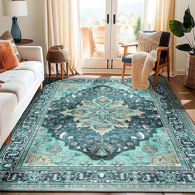 Area Rugs 5x7, Washable Rug, Non-Slip, Rugs for Living Room, Kitchen Rugs, Rugs