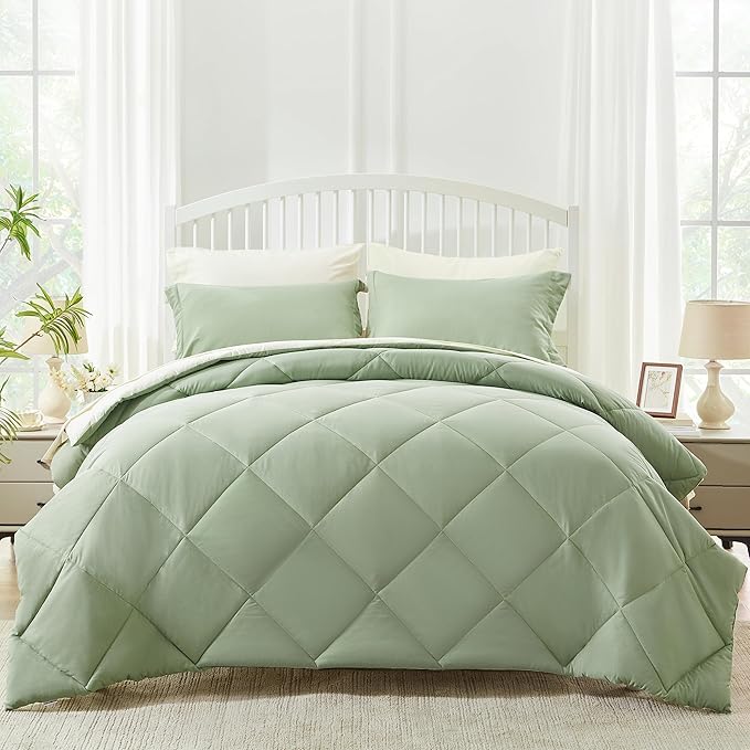 Queen Bed in a Bag 7-Pieces Comforter Sets with Comforter and Sheets All Season