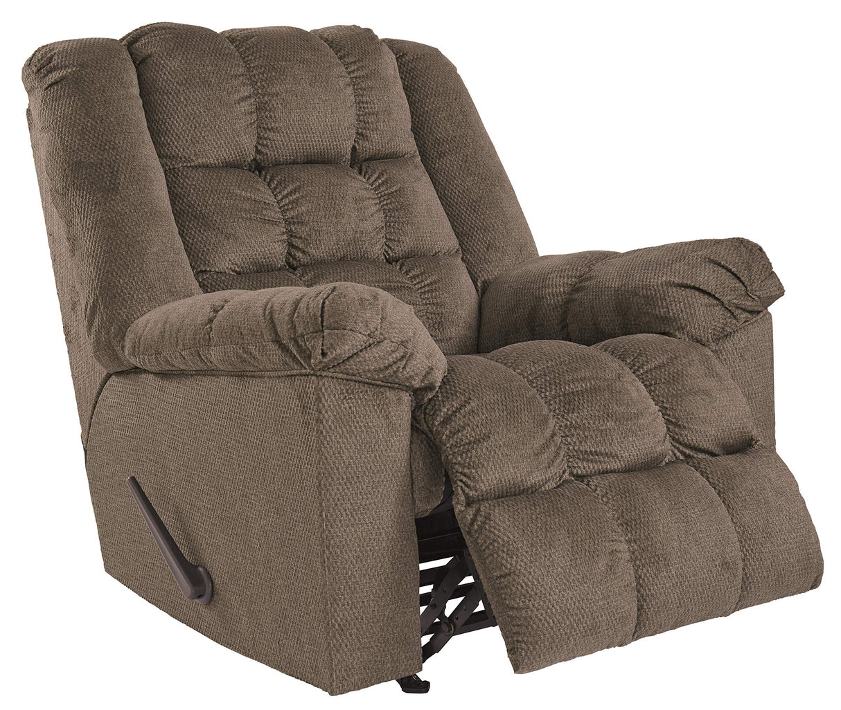 Drakestone Tufted Manual Rocker Recliner with Lumber Heat and Massage, Light Brown