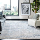 Amelia Collection Area Rug - 8' x 10', Grey & Navy, Modern Abstract Design