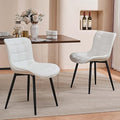 Khaki Dining Chairs Set of 2  Upholstered Modern Armless Dining Room Chair