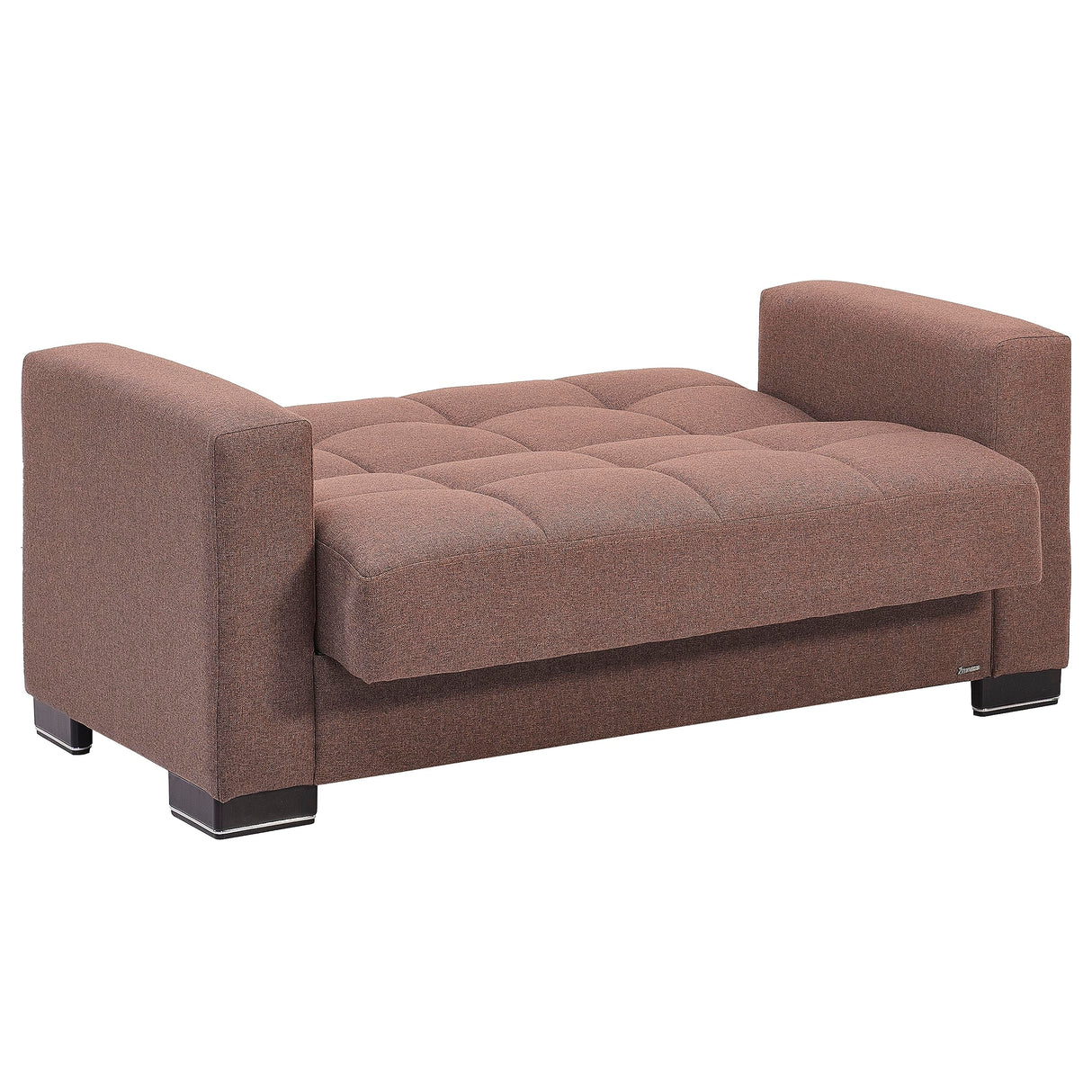 Sweet Home Stores ARM Collection 72" Loveseat with Storage, Firm, Fabric, 2 Seater, Convertible Small Sleeper Couch Bed for Living Room or Home Office, Brown-12