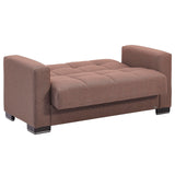 Sweet Home Stores ARM Collection 72" Loveseat with Storage, Firm, Fabric, 2 Seater, Convertible Small Sleeper Couch Bed for Living Room or Home Office, Brown-12