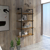 4-Tier Industrial Pipe Shelves Floating Wall Mounted Bookshelf