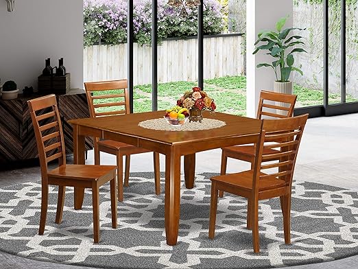 Parfait 9 Piece Set Includes a Square Dining Room Table with Butterfly Leaf