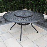 Contemporary Modern Mesh Lattice 59 inch Bronze Lazy Susan Outdoor Aluminum Round