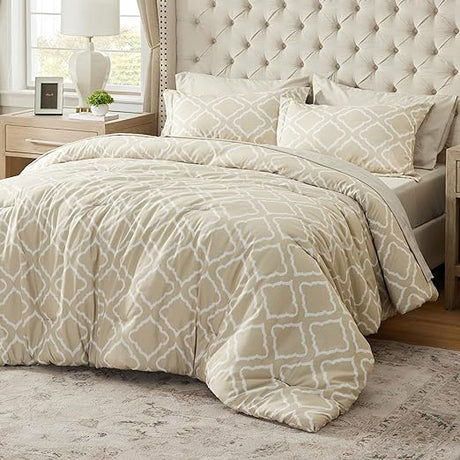 Boho Comforter Set Queen - 7 Pieces Bedding Sets Queen Bed in a Bag