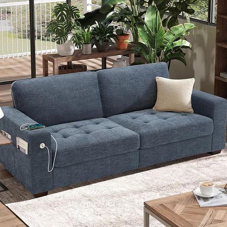 89” Sofa Couch for Living Room, Modern 3 Seater Comfy Sofa with 8” Medium Firm Seat