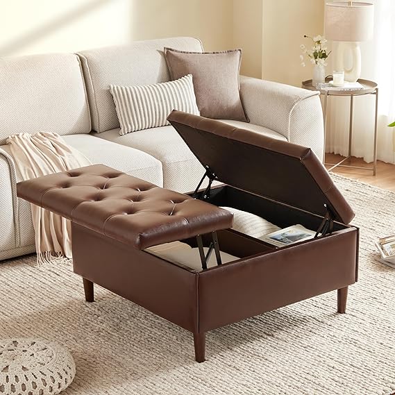 35 Inch Extra Large Storage Ottoman Coffee Table with Lift Top