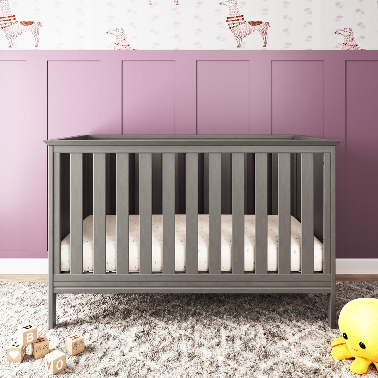 Child Craft Atwood 3-in-1 Convertible Crib, Baby Crib Converts to Day Bed, Toddler Bed, 3 Adjustable Mattress Positions, Non-Toxic, Baby Safe Finish (Lunar Gray)