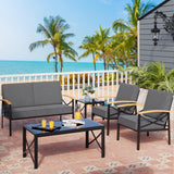 Modern Outdoor Sectional Sofa Set - Patio Seating Group with Waterproof Cushions