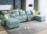 Modular Sectional Couch U Shaped Sectional Sofa with Reversible Chaise 112'' Modular Sofa Couch