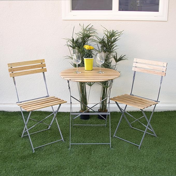 Indoor/Outdoor 3-Piece Bistro Set Folding Table