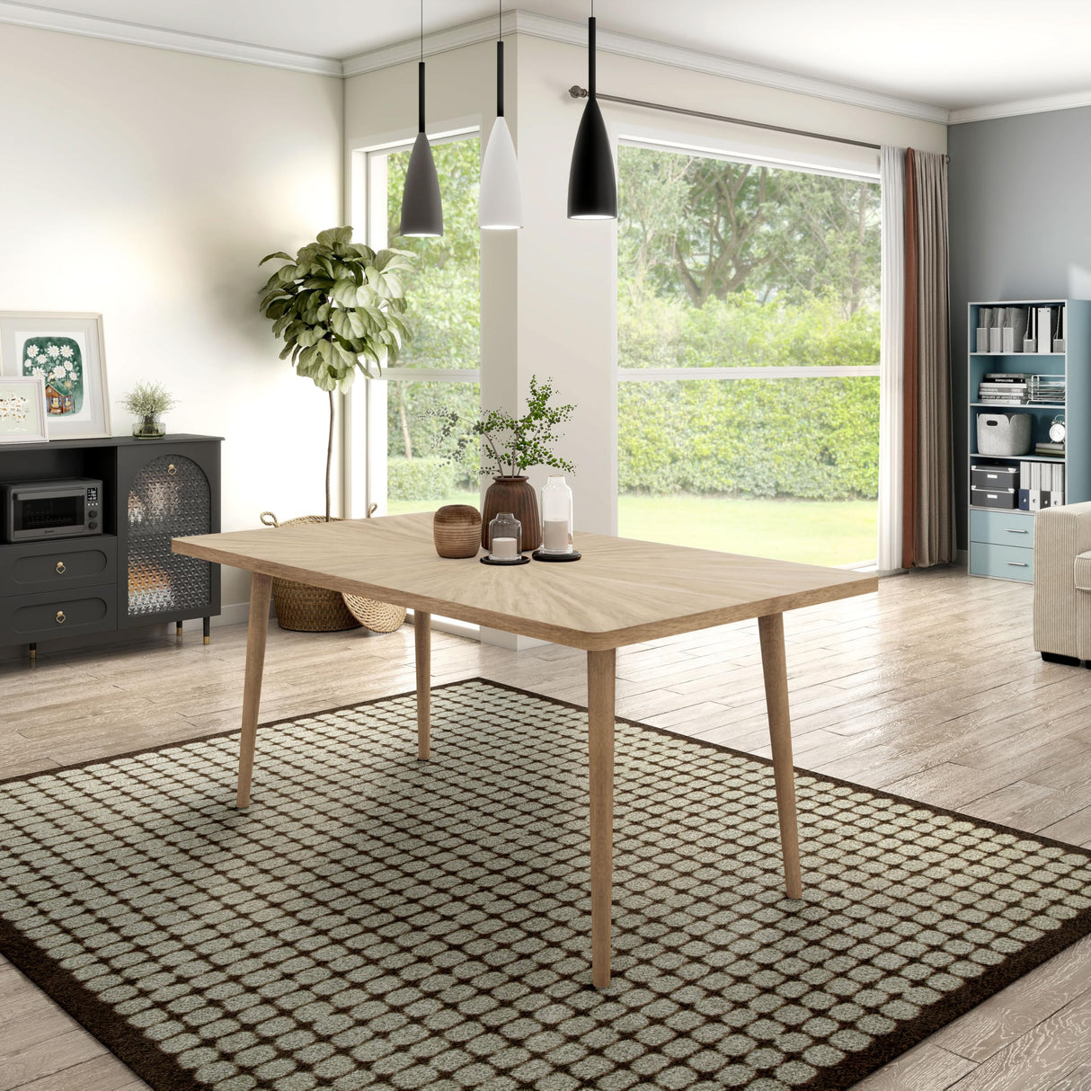Eamon Modern Farmhouse Solid Wood 68-inch Brown Rectangle Dining Table