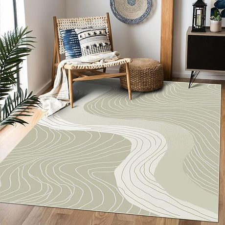 Area Rug Living Room Rug 5x7 Mountain & River Washable Rug Non-Slip Stain Resistant