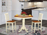 JAVN5-WHI-W 5 Piece Counter Height Dining Set Includes a Round Dining Table