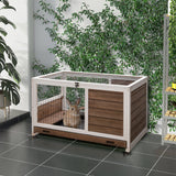 Wooden Rabbit Hutch Indoor Outdoor, Elevated Bunny Cage