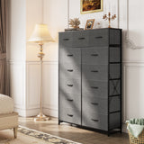 Tall Dresser for Bedroom with 13 Drawers, Storage Dresser Organizer Unit