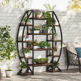 Curved Plant Stand Indoor, 8 Tiered Large Metal Plant Shelf, 69" Tall Industrial Flower
