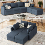 Modular Sectional Sofa, 6 Seat Modular Couch with Storage, Memory Foam