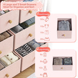 Pink Dresser, Dresser for Bedroom with 7 Drawers, Chests of Drawers & Fabric Dresser