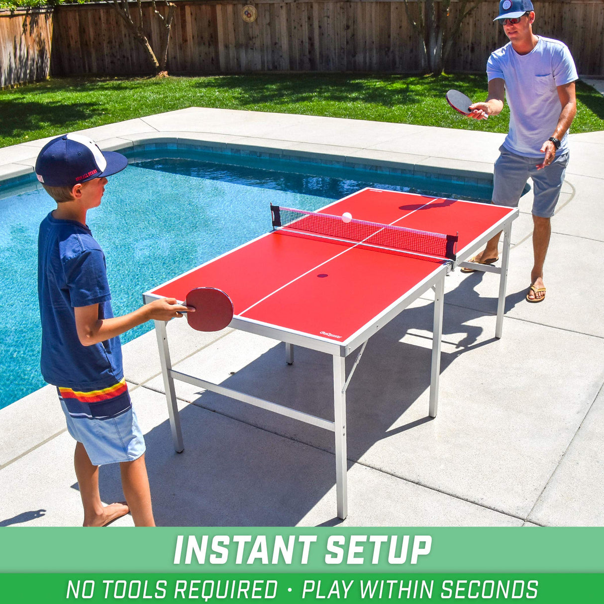 Mid-Size Table Tennis Game Set - Indoor/Outdoor Portable Table Tennis Game