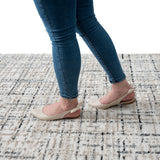 Grey Crosshatch Area Rug 8' x 10' - Durable & Easy to Clean