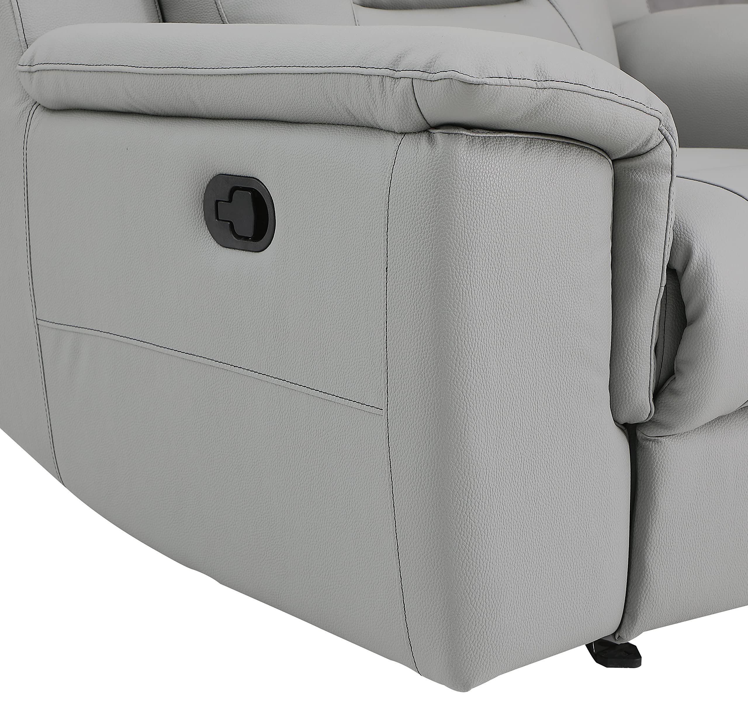 Blackjack Furniture Walker Leather Match Upholstered Reclining Living Room, Accent Chair, Gray