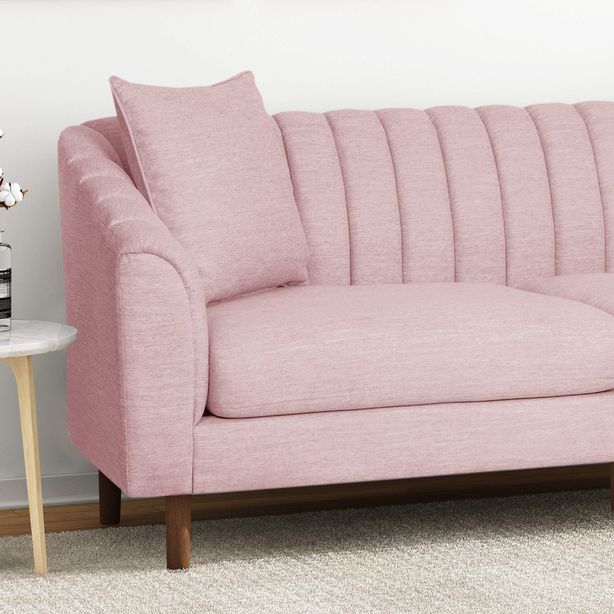 Ansonia Sofas, Charcoal + Dark Walnut