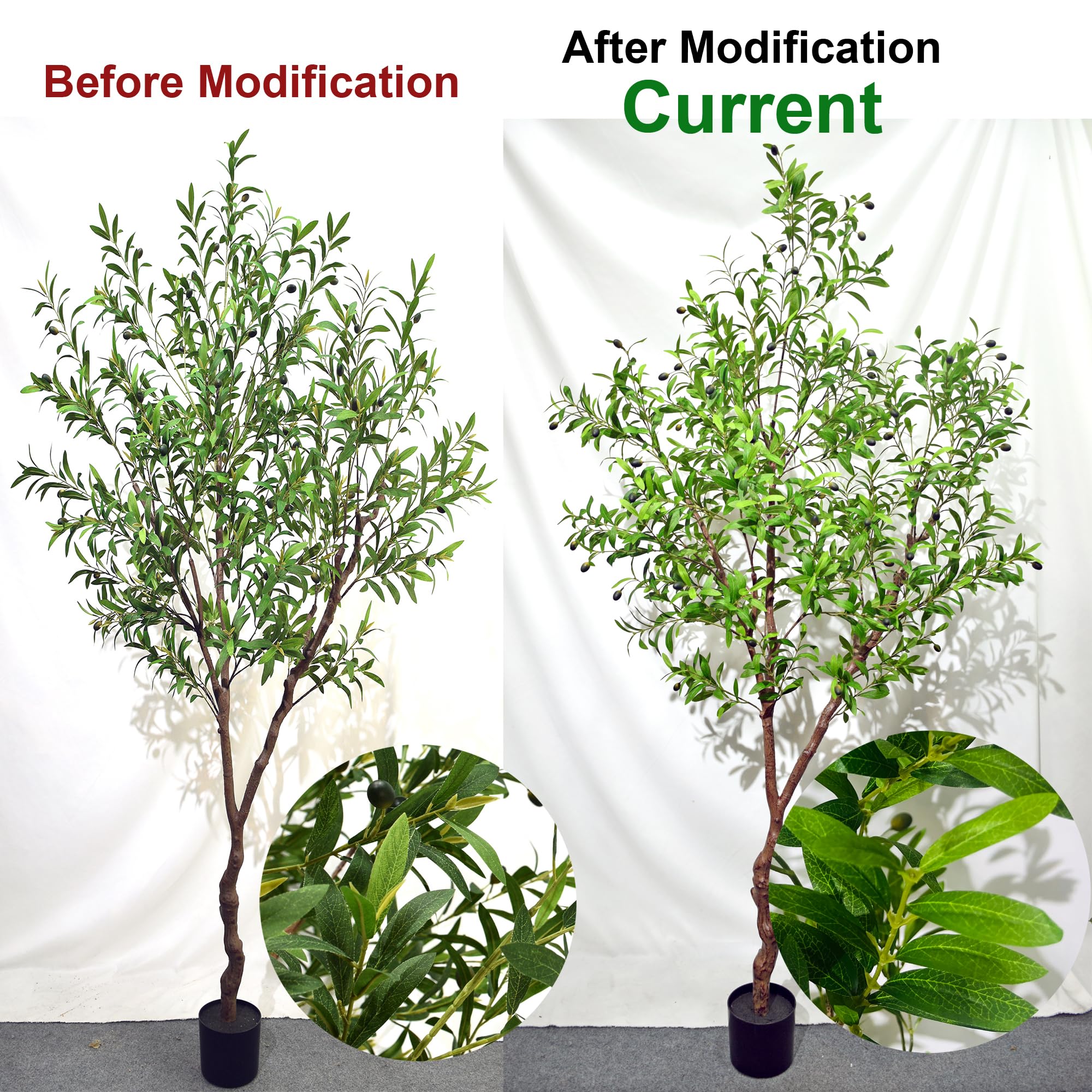 Niwellveb Faux Olive Tree Artificial Olive Trees Artificial Indoor 7 Feet (84 inches) Realistic Potted Silk Indoor Large Fruit for Home Offices, Living Rooms, Bedrooms, Stairs and Foyer Decor
