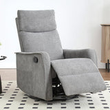 Swivel Recliner Chair for Adults, Overstuffed Recliner Glider with Massage and Heat, Comfy Soft Fabric, Living Room Reclining Sofa Chair, Khaki