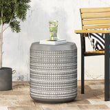 Ardson End Table, Concrete + White