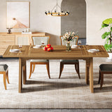 Large Dining Table for 6 People, Farmhouse Dinner Table, Rectangular Dining Table