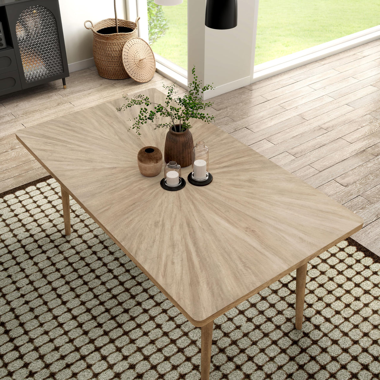 Eamon Modern Farmhouse Solid Wood 68-inch Brown Rectangle Dining Table