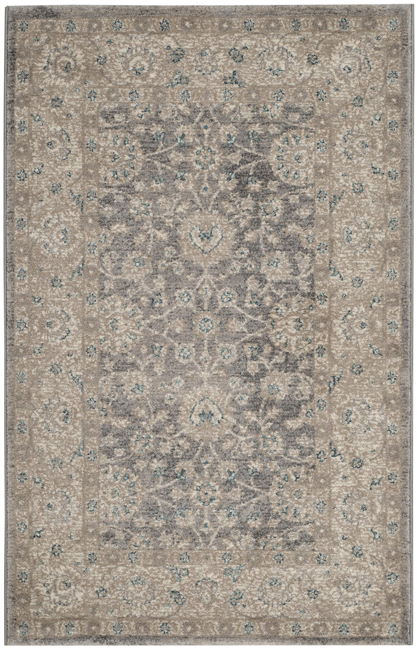 Sofia Collection 2'2" x 6' Light Grey/Beige SOF330B Vintage Oriental Distressed Non